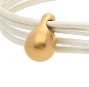 Extra druppelvormige ashouder  -Goud kleur Staal - in voor aan een charm armband 