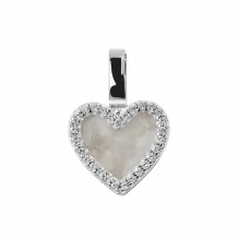zilveren hanger in hartvorm met een zirkonia rand